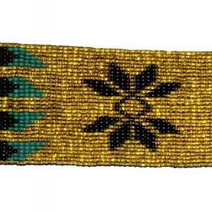 Peyote Large Native Flower Pattern Cuff Bracelet