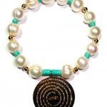 Fresh Water Pearls Bracelet Accentuated By A Gold..