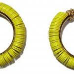Tribal Chic Earrings Accentuated By Yellow Antique..