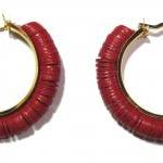 Tribal Chic Earrings Accentuated By Red Antique..