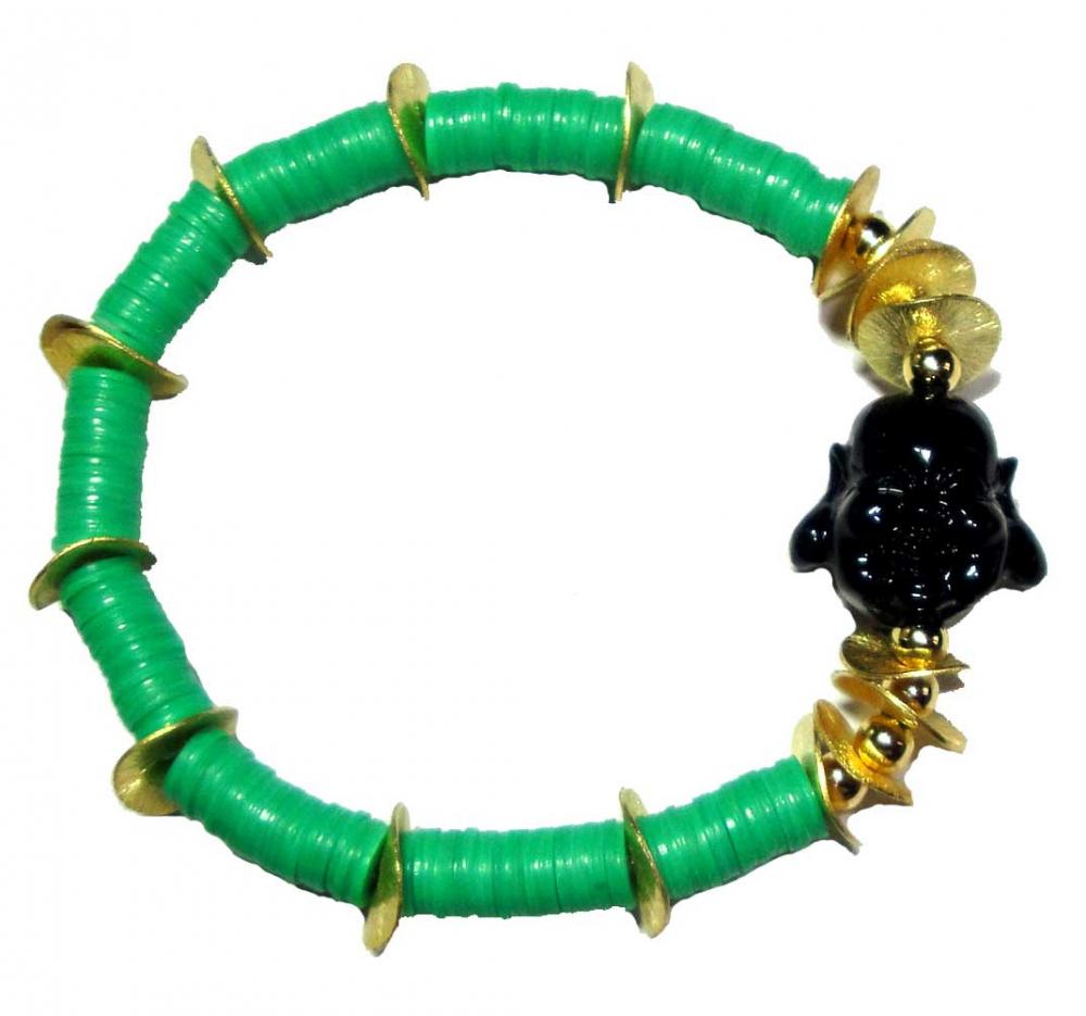 Turquoise Vintage African Beads Buddha Bracelet